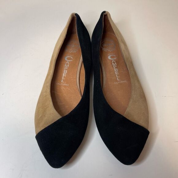 Jeffrey Campbell Impish Two Tone Camel & Black Flats Size 6.5 - Picture 5 of 8